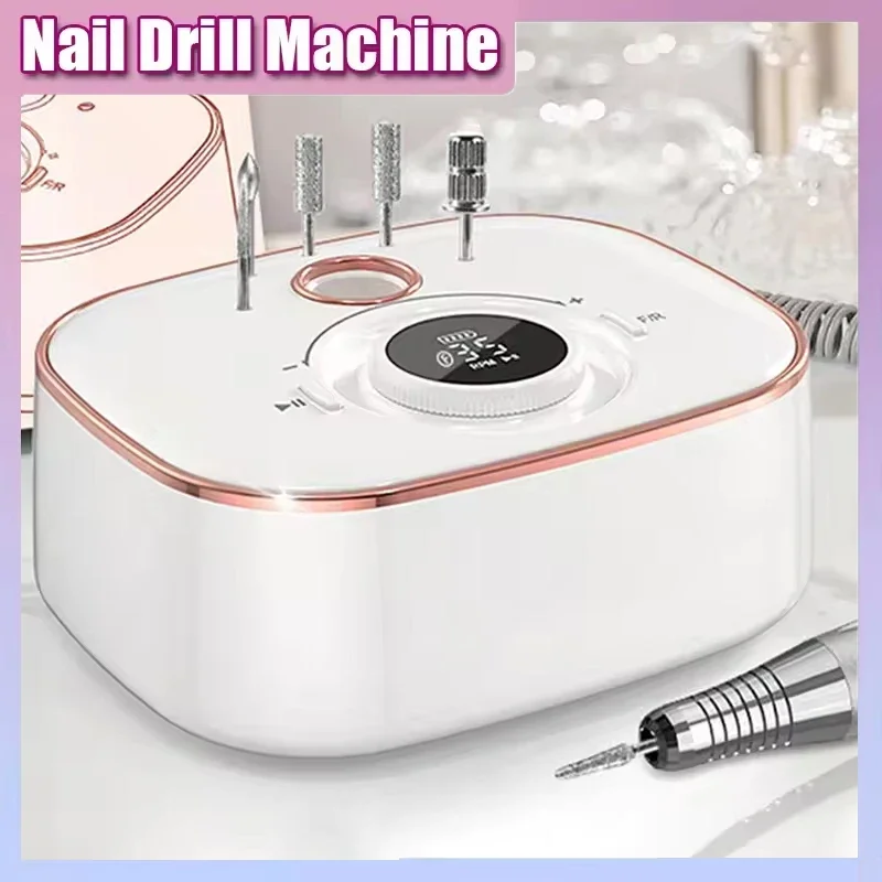 Set levigatrice elettrica professionale per unghie 35000 giri/min Trapano per manicure a basso rumore con display a LED Strumenti per la cura delle unghie per uso in salone
