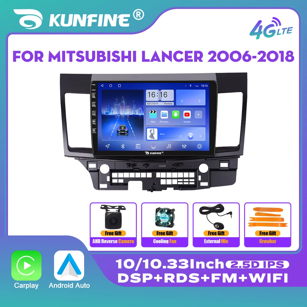 10.33 Inch Car Radio For Mitsubishi Lancer 06-18 2Din Android Octa Core Car Stereo DVD GPS Navigation Player QLED Screen Carplay
