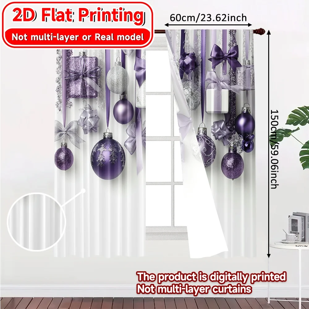 2D Flat Printing,2pcs Lavender Ornaments Chic Chic Curtains Semi-Sheer Curtains Art Deco Festive Suitable for Living Room &