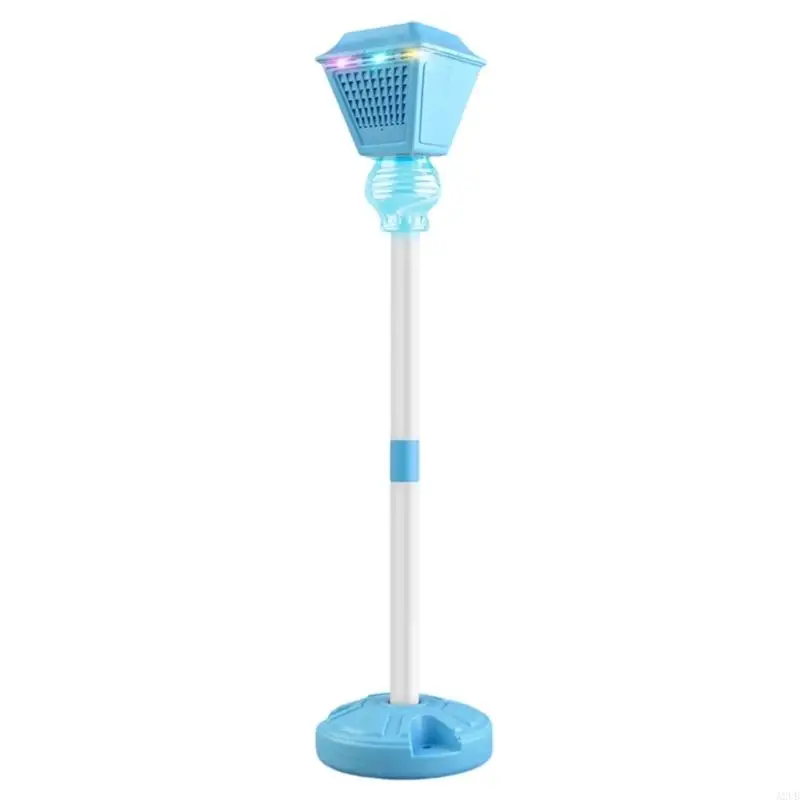 Popular Street Lamp Electric Bubble Blower Toy With LED Light Sound Effects Perfect For Kids School Event Decors A2UB