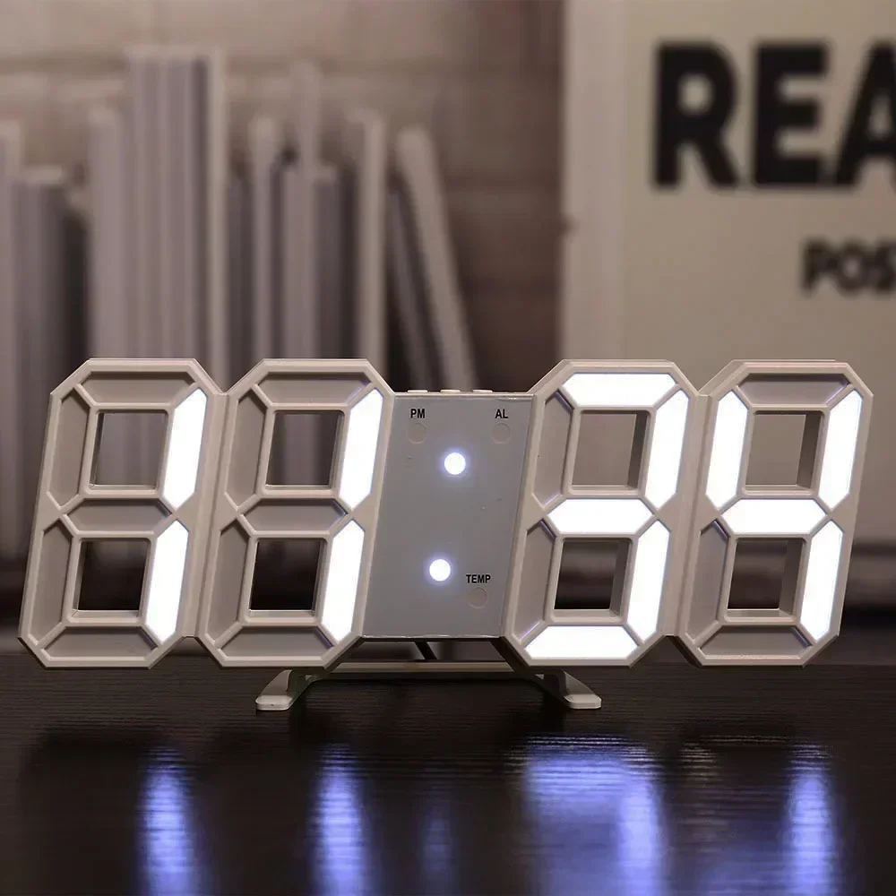 3D LED Digitale Klok Wanddecoratie Glow Night Mode Decoratie voor Thuis Verstelbare Elektronische Horloge Klok Decor Klokken Tuin