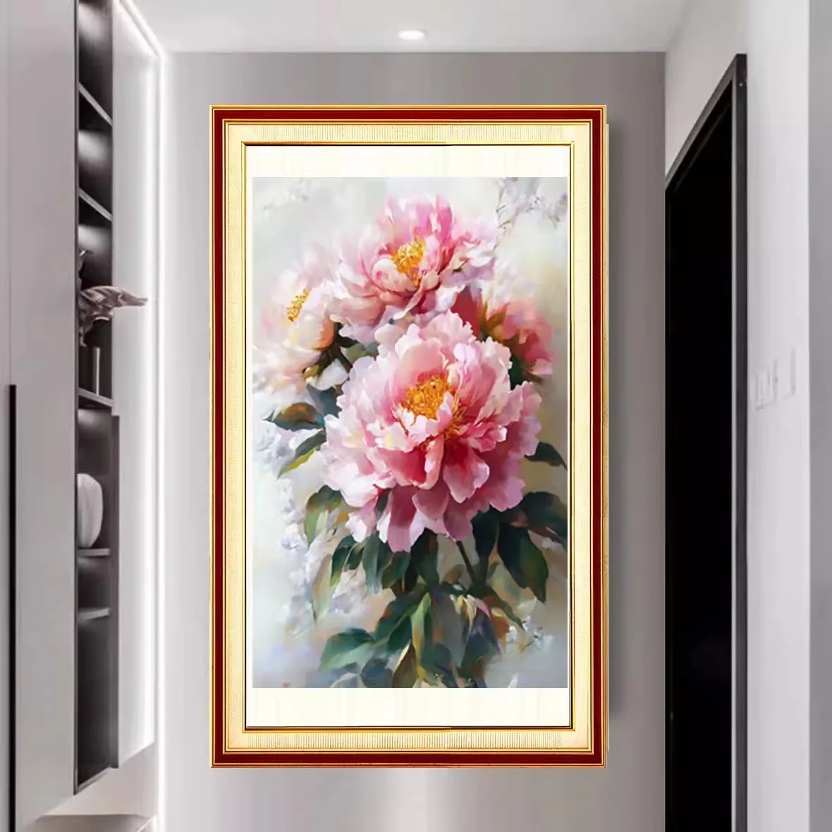 

Peony 9CT 11CT Embroidery DIY Chinese Style Printed Kits Cross Stitch Thread Needlework Sets Home Decor Crafts