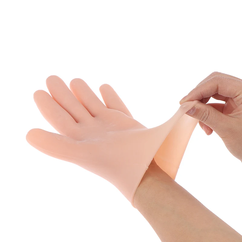 Guantes de silicona para el cuidado de las manos, manoplas suaves, reutilizables y transpirables con Gel agrietado, resistentes al agua, para trabajo de limpieza, humectantes, 1 par