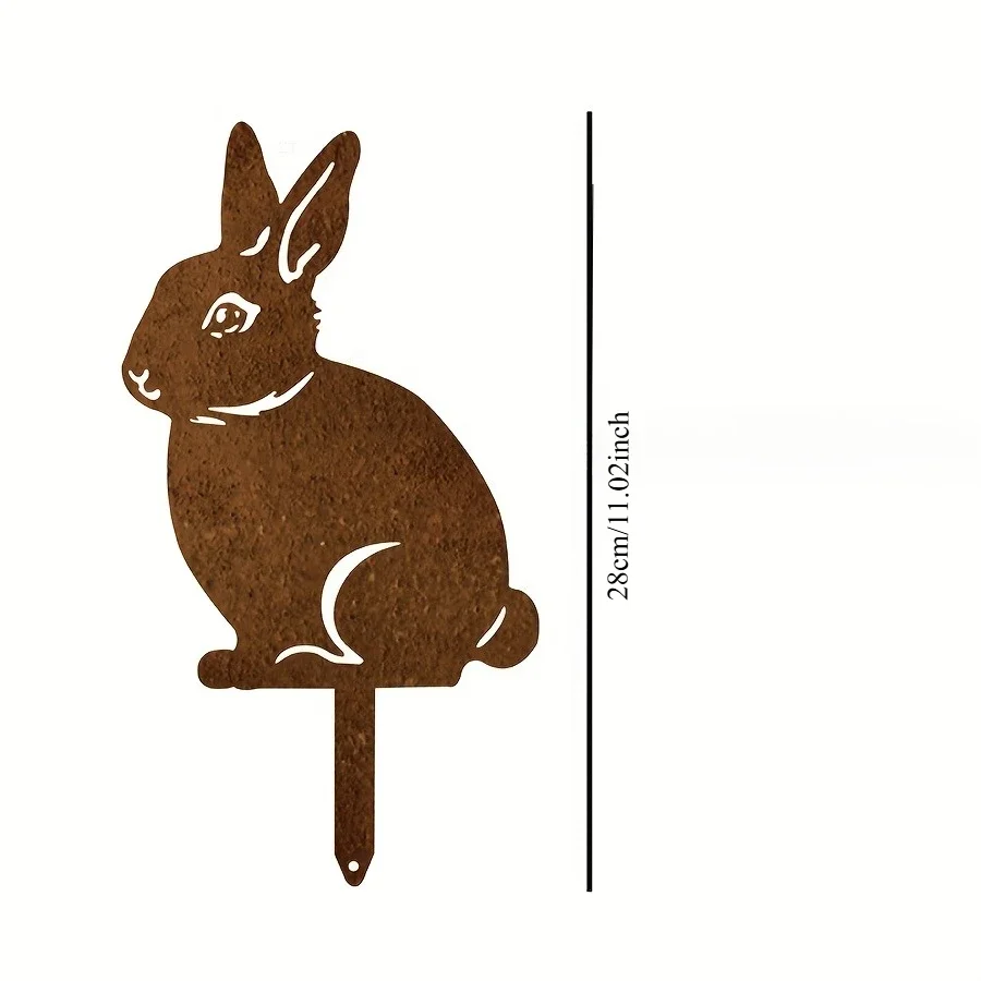 Rustic Iron Rabbit Garden Stake, Easter Bunny Garden decoration - Vintage Bunny Outdoor Decor, Unique Gift