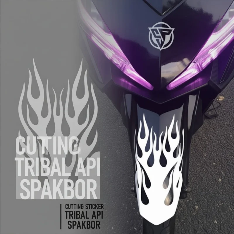 Reflecterende Motorfiets Stickers - Voorspatbord - close-up view
