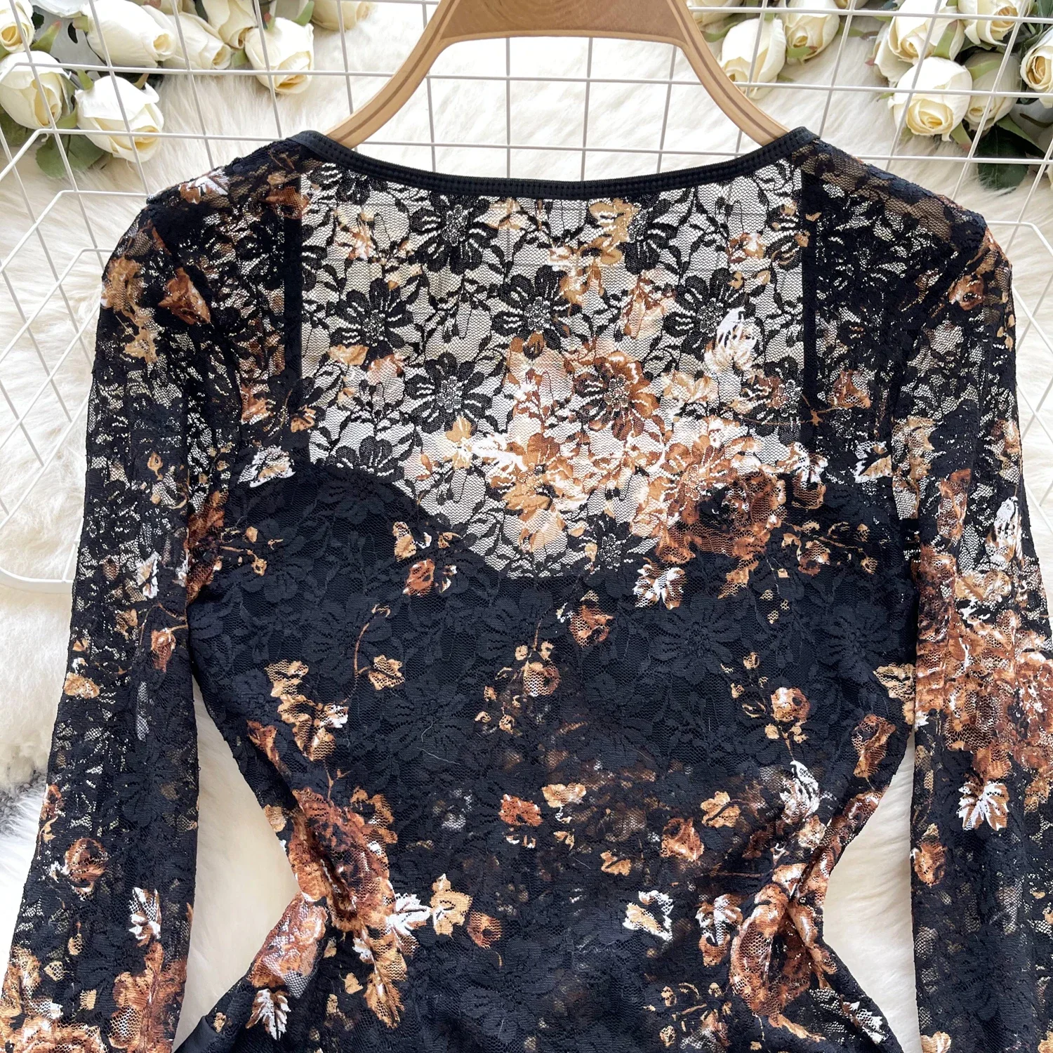 Women Sexy Lace Bodysuit Chic Square Neck Jumpsuits Summer Beach Vacation Slim Rompers Clothing