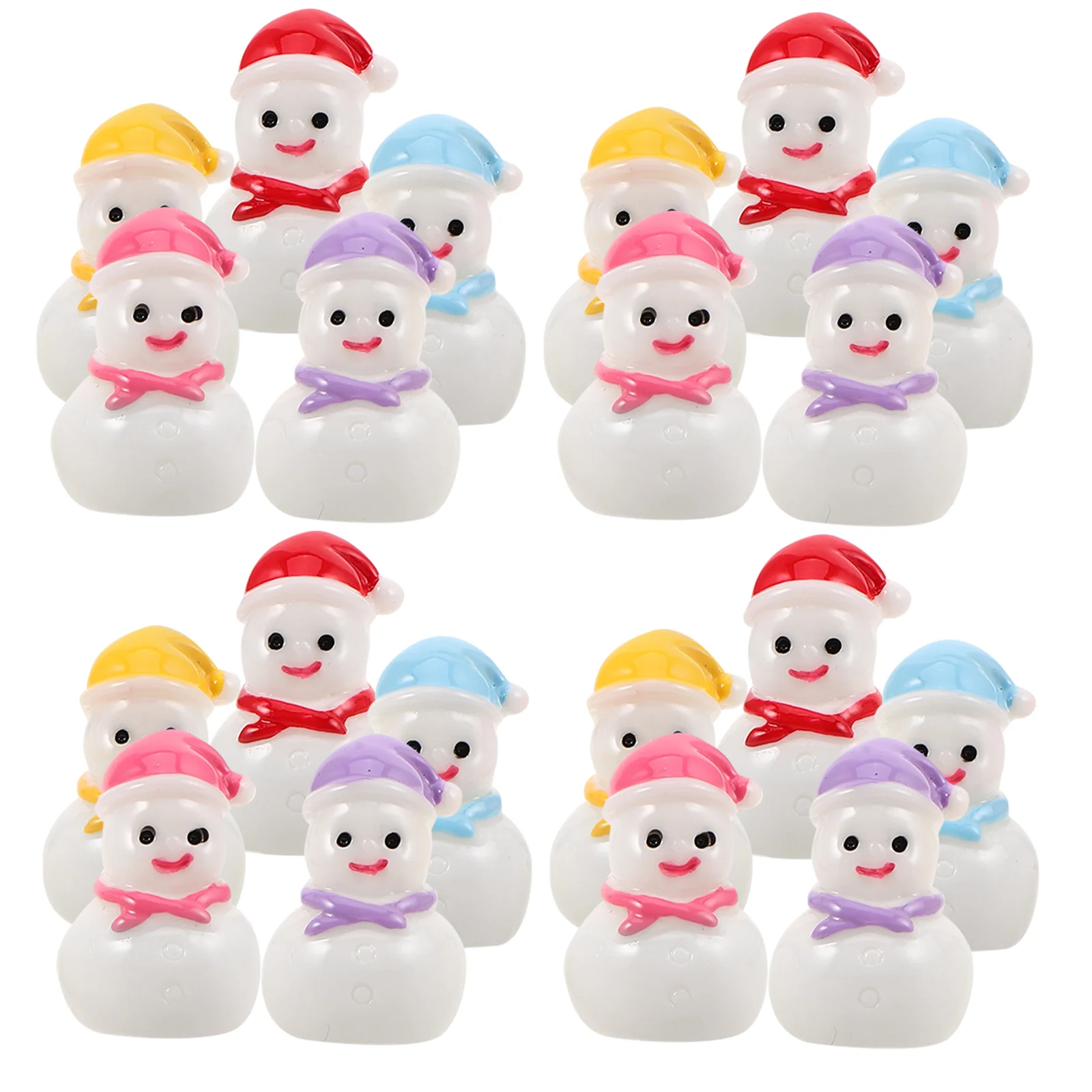 

30pcs Christmas Mini Snowman Figurine Decoration Xmas Micro Landscape Tiny Snowman Figure For Diy Garden Snow Globes Cake Topper