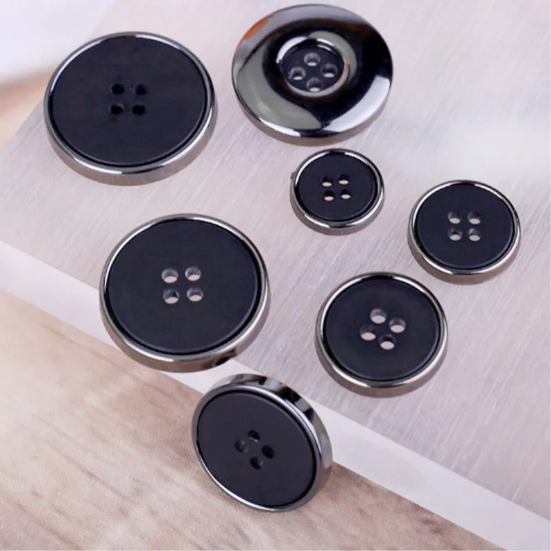 20Pcs Black Men Suit Buttons 4 Holes Coat Windbreaker Buttons DIY Sewing accessories 14/16/19/22MM