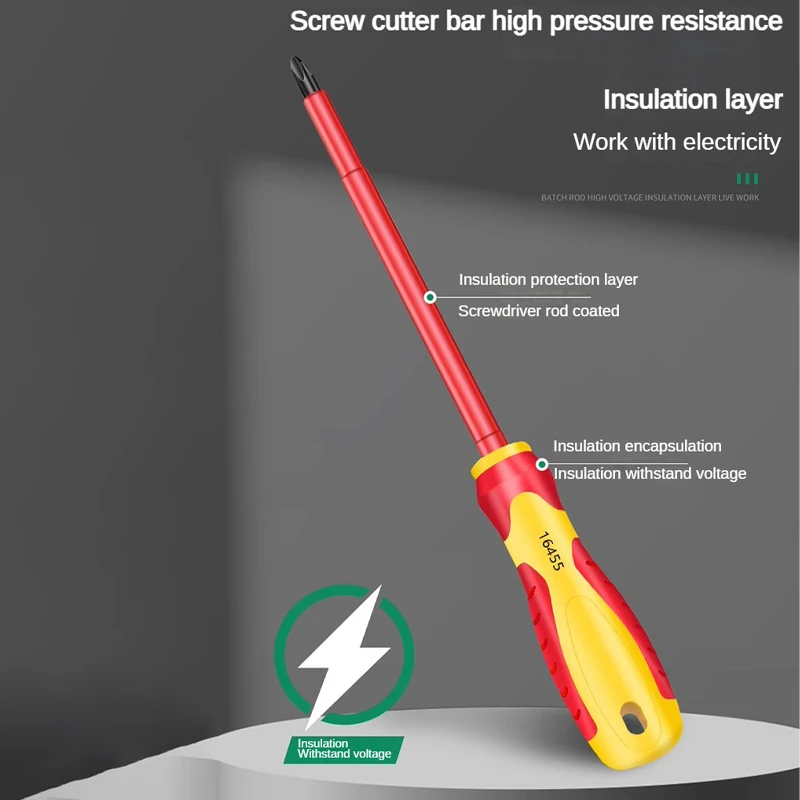 Insulated Screwdriver Slotted Phillips Screw Driver Magnetism Nut Key Electrician's Circuit Professional Maintenance Hand Tools