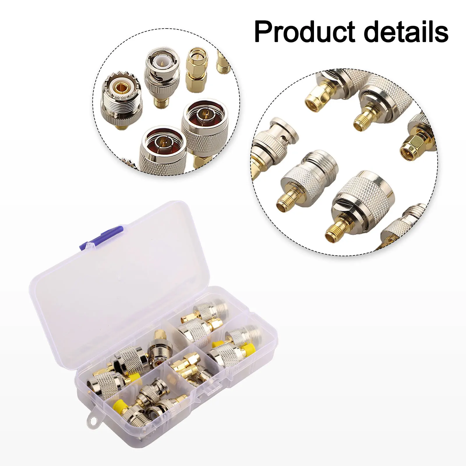 RF Connector Adapter Kit 14pcs for sma to for sma BNC UHF N Type Coupling Nuts for Coaxial Cables and for antenna Connections