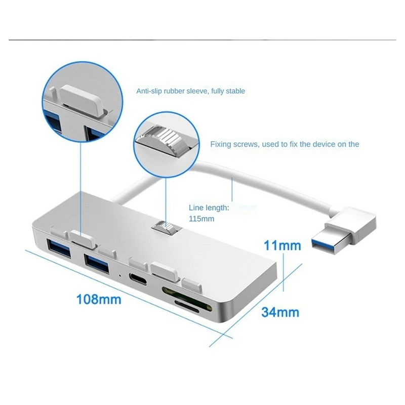 5 In 1 For Imac USB 3.0 HUB With USB3.0 PD TF/SD Reader Card Usb Splitter For 2012-2019 OS X 10.6 And Higher Versions