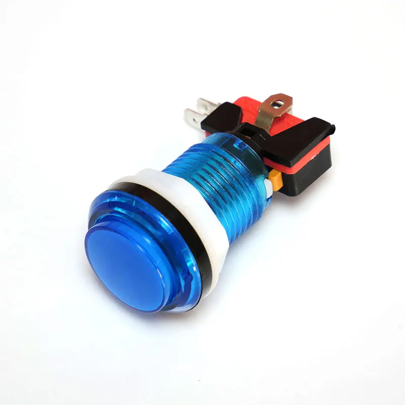 Arcade Push Button LED Momentary Illuminated Transparent Buttons with Micro Switch, Cabinet Accessories, 33mm