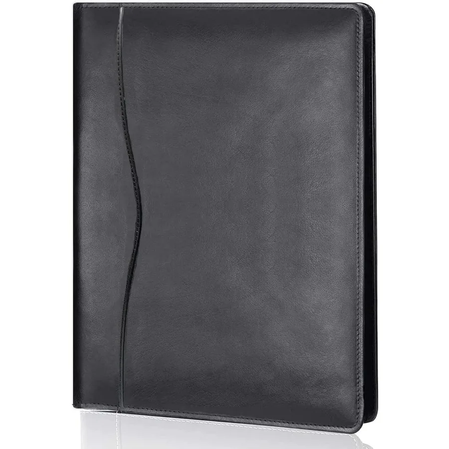Cartella portafoglio in pelle Padfolio Business Padfolio Organizer Pianificatore di documenti Raccoglitore portafoglio Pentola di stoccaggio per supporto legale