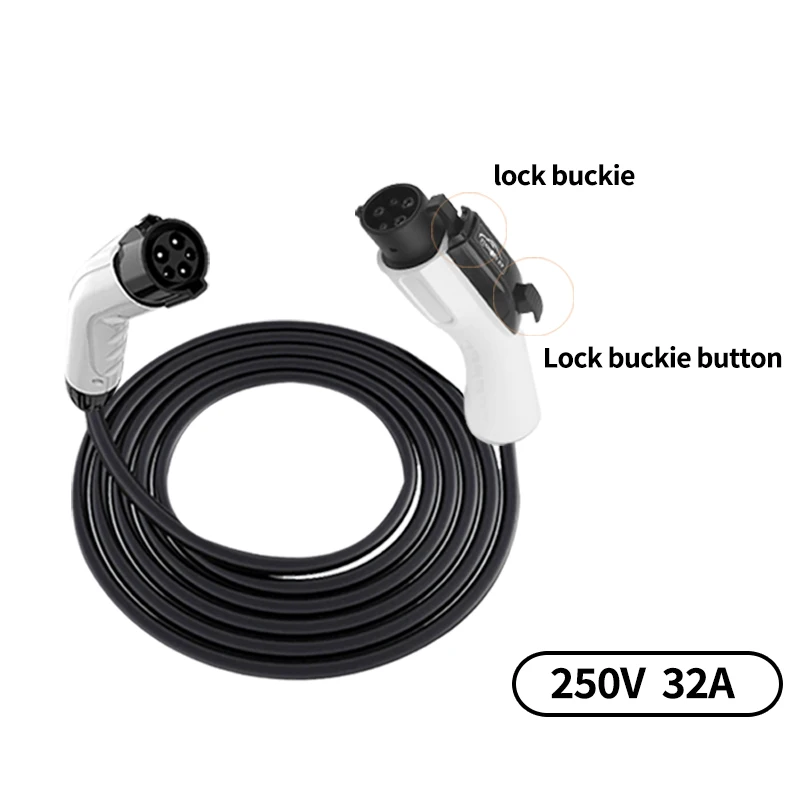 สายชาร์จรถยนต์ไฟฟ้าแบบ Type1 หัวเสียบตัวเมีย J1772 เป็นหัวเสียบตัวผู้ Type1 สำหรับรถยนต์ไฟฟ้า 32A 2ม./5ม./10ม.