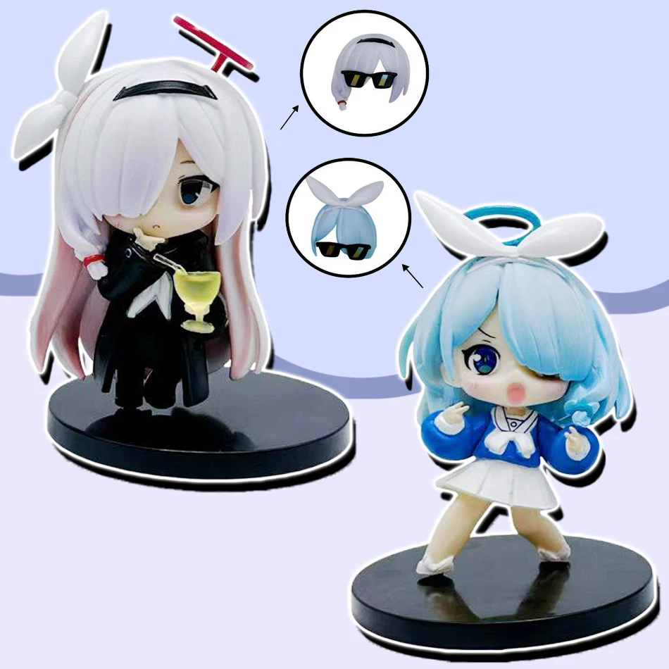 In Stock 8cm Blue Archive The Animation Arona Plana Chibi Figure Cute Kawaii Anime PVC Model Desktop Ornament Car Decor Toy Gift
