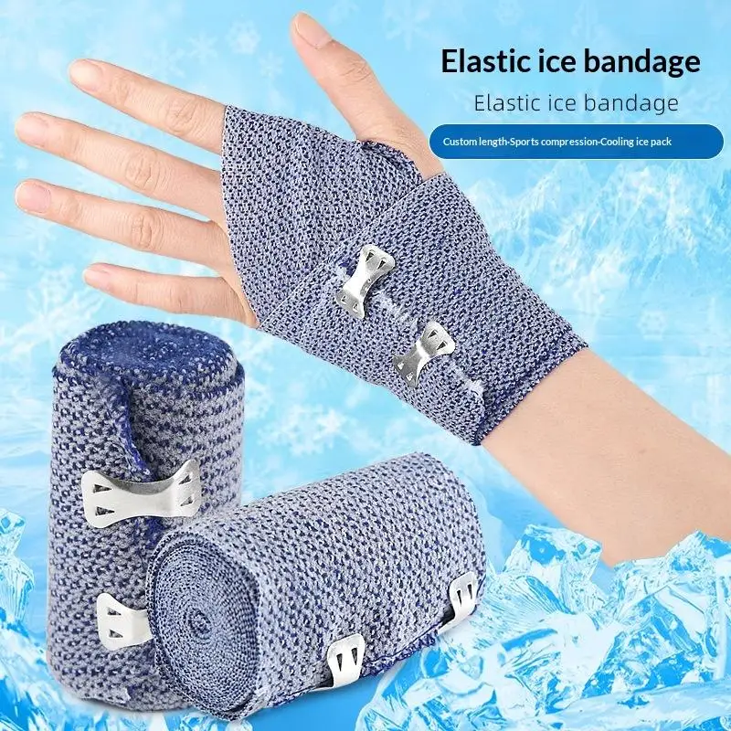 

1 Roll Cold Compression Bandage Wrap With Clips Sports Bandages Tape For Ankle Wrist Arm Leg Sprains First Aid Bandages Measure