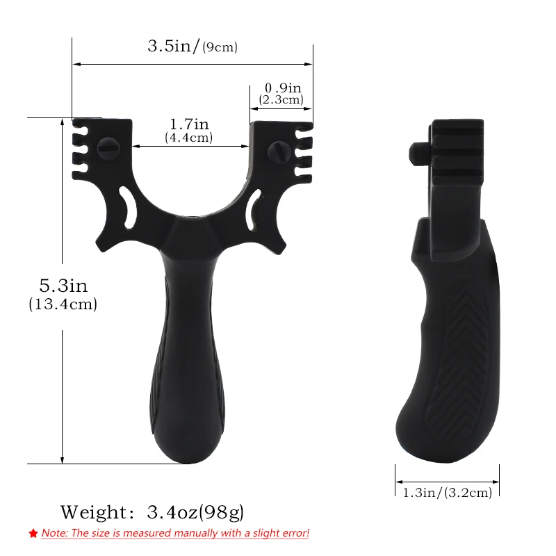 Black Resin Y-Shaped Slingshot Dual-Use Top Clamp Adjuster V-Shaped Texture Handle Outdoor Target Practice