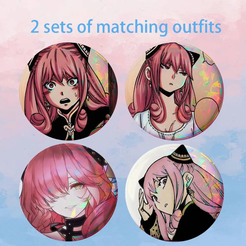 R-Rengoku no Ashe Anya Adult HD Print Round Lapel Pins Pretty Derby 2 piece set Round Display Brooches Brooch Badges
