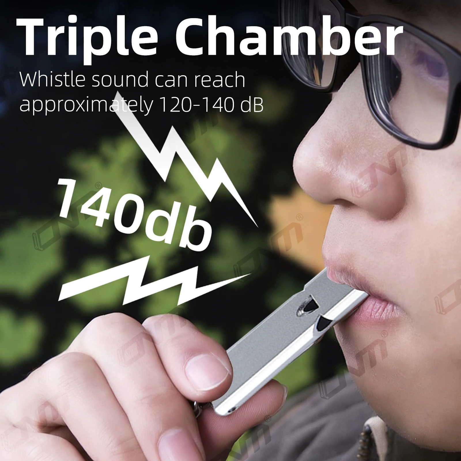 Survival Safety Whistle 140dB Loud Aluminum Alloy Triple Tube Outdoor Rescue Emergency Camping Keychain