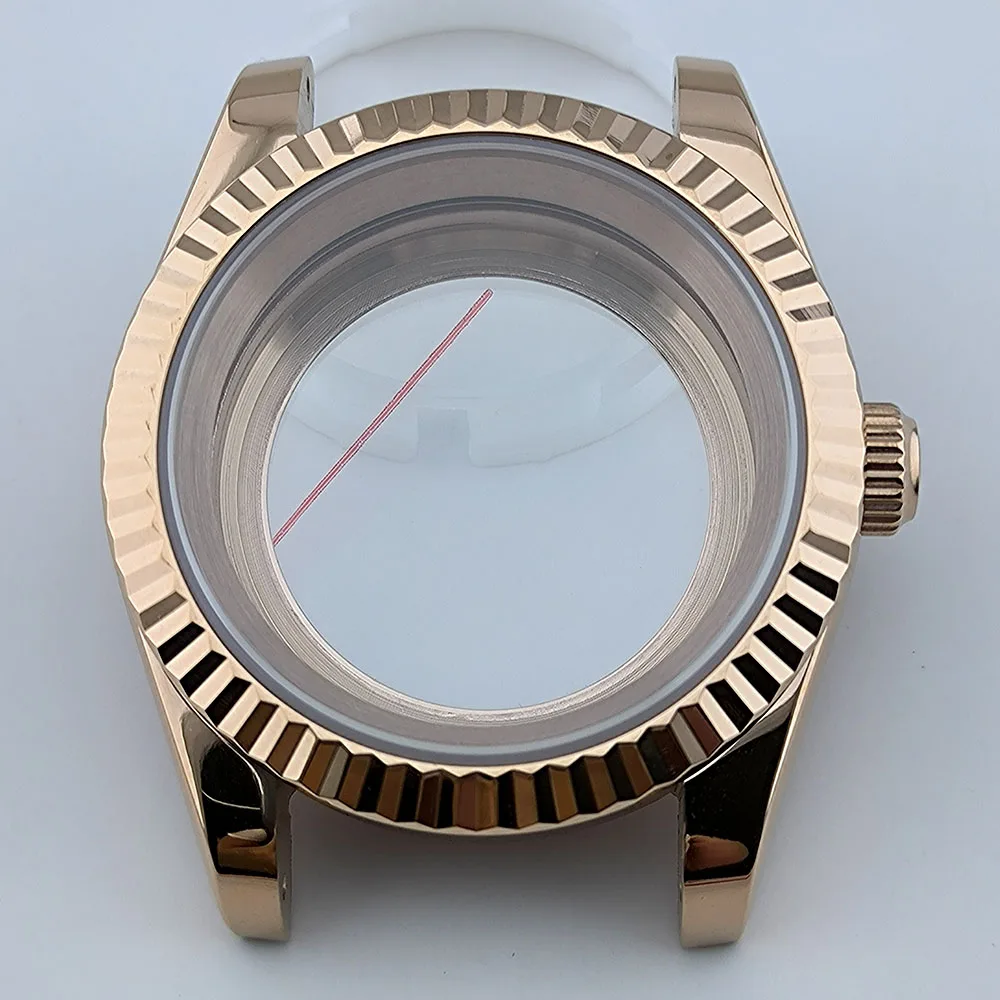 Cassa in oro rosa Cassa per orologio Oyster da 36 mm o 39 mm con accessori per orologi in cristallo di zaffiro per cassa NH35 con movimento NH35/NH36