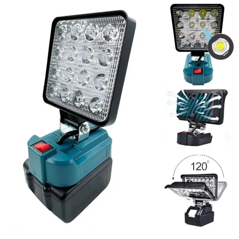 

4 Inch LED Work Light LED Lamp Beads High Brightness Camping Lamp Professional High Power for Makita 14.4V-18V Li-ion Battery