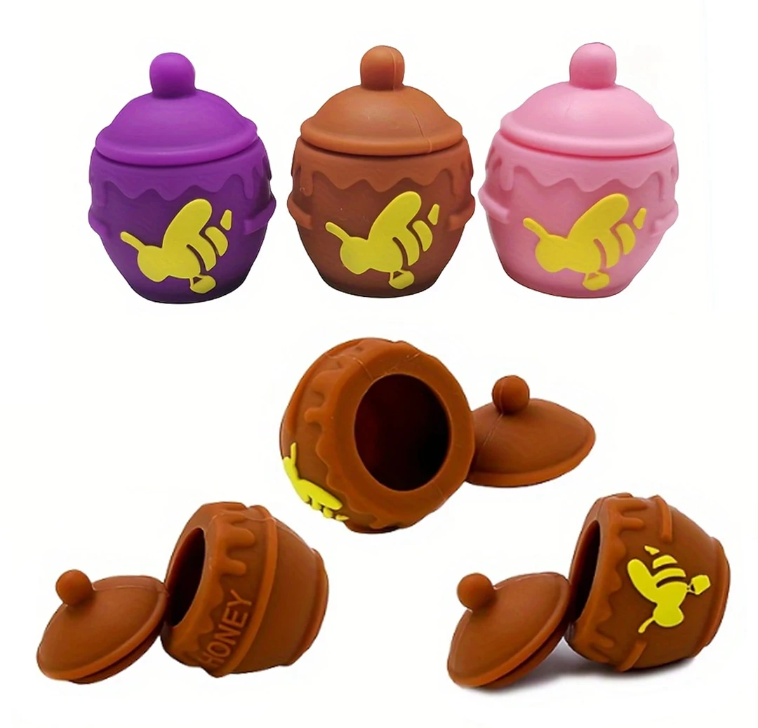 10Pcs Honey Silicone Jar Face Cream Jars Oil Storage Box Bottle Nonstick Container Makeup Case Cosmetic Home Accessories
