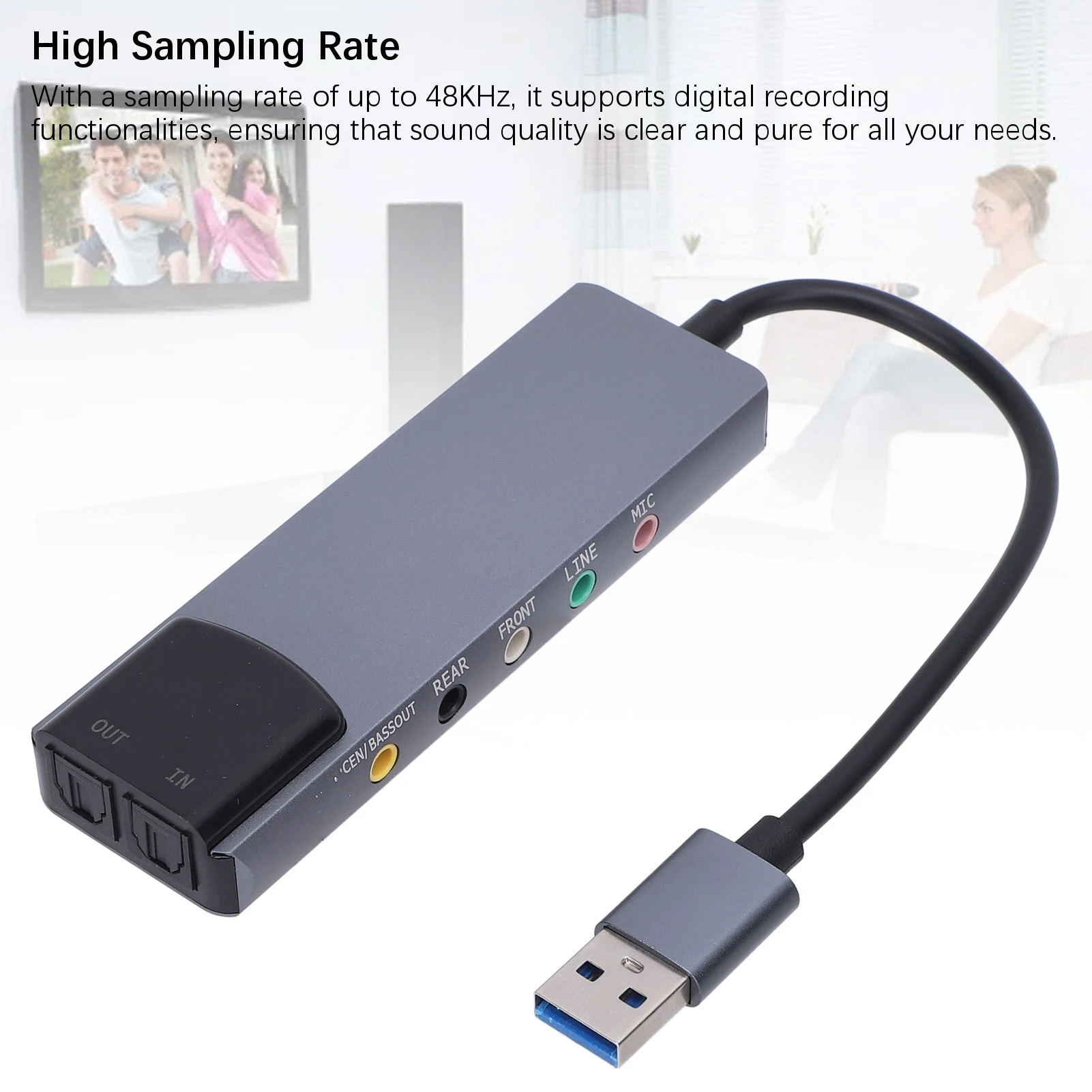 

External Sound Card Mixer Optical Input/Output 5.1/7.1 Channel Noise Reduction USB Sound Card Adapter For Win98/ME/2000/XP/7/8