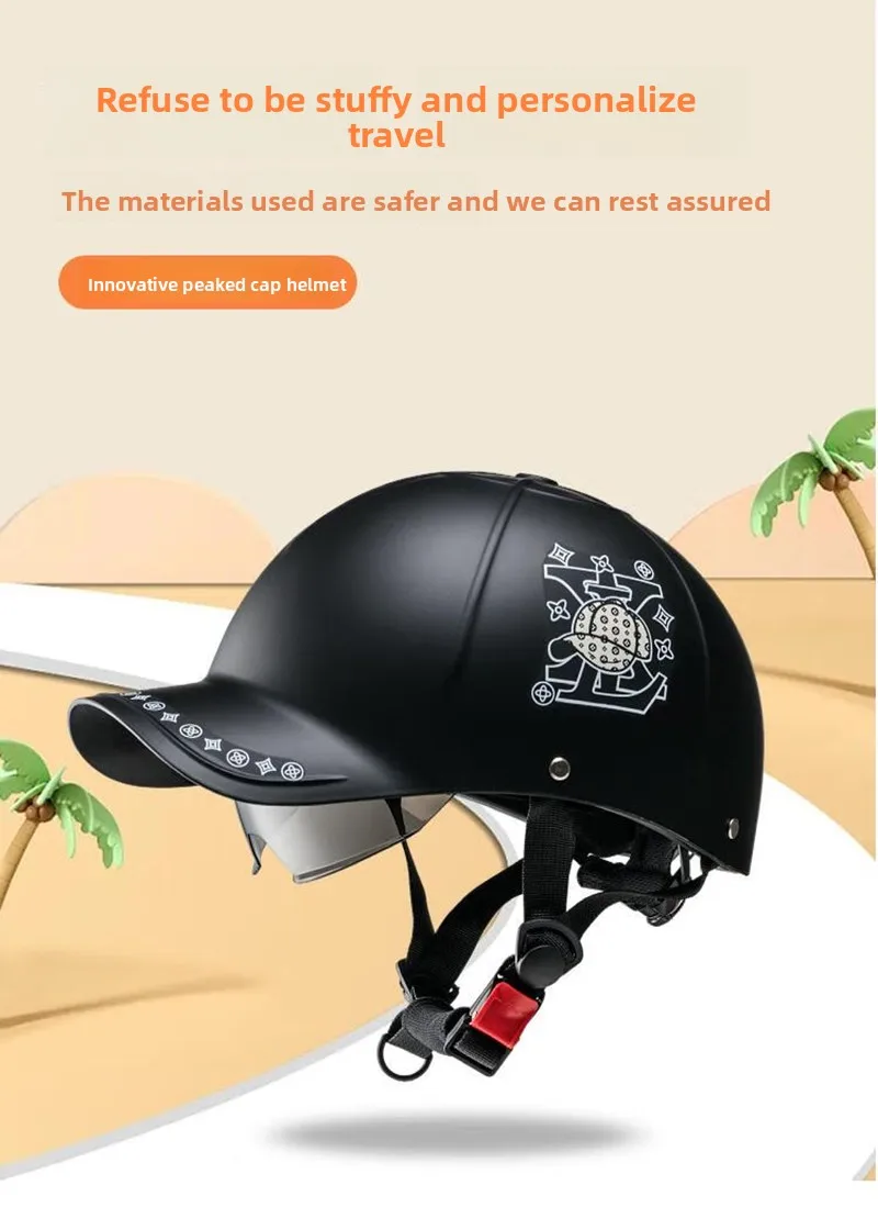 

2025 New Unisex Baseball-Cap Style Summer Half Helmet for Electric Bikes motorcycle helmet Men Women