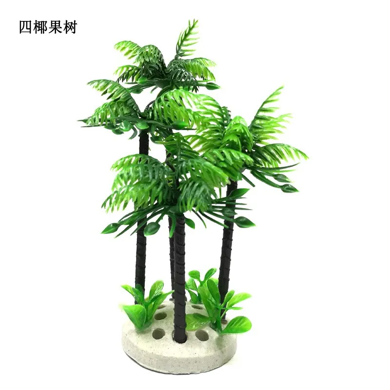 Artificial Aquarium Plants Plastic Coconut Palm Trees Ornament Fish Tank Water Plants Aquarium Decoration