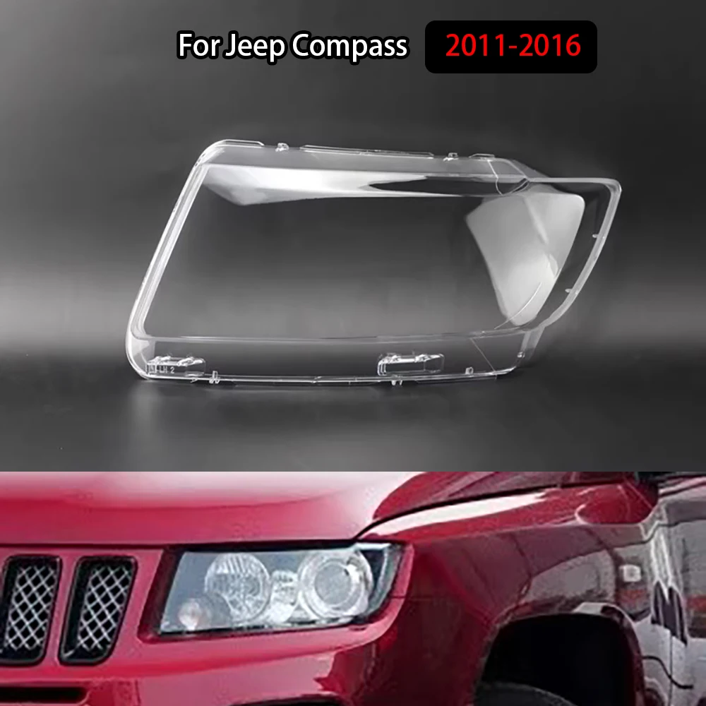 For Jeep Compass 2011-2016 Front Headlight Cover Headlamp Lamp Shell Transparent Lampshade Lens Plexiglass