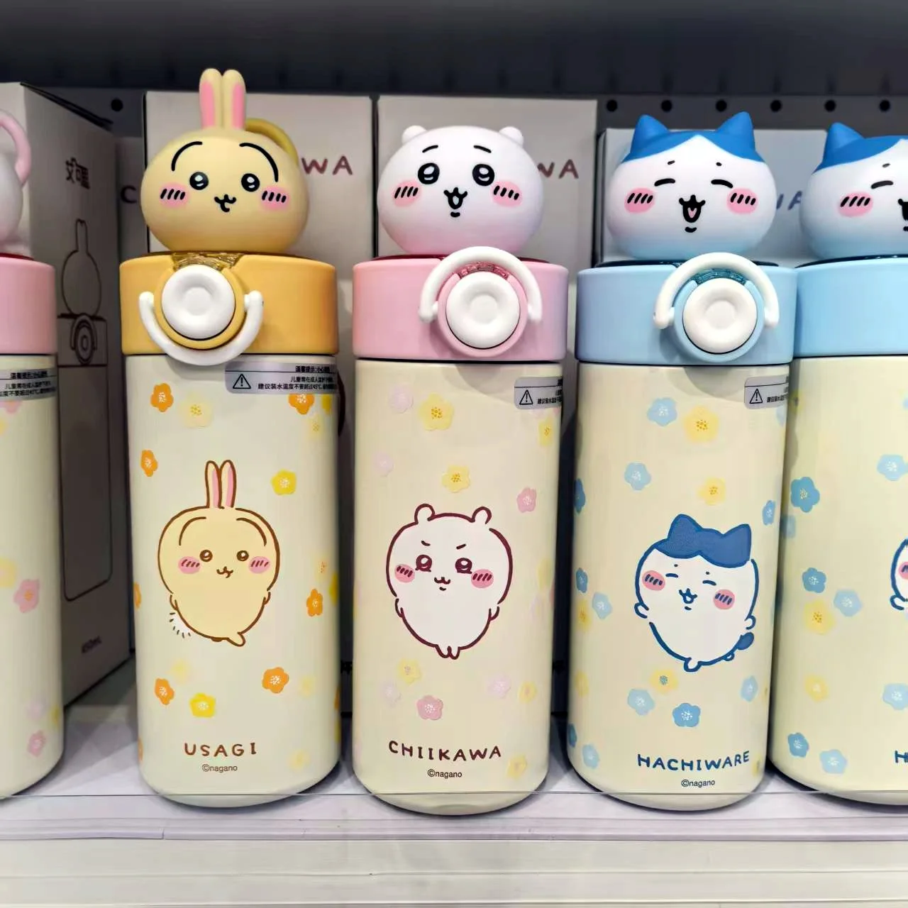 

Chiikawa Push Lid Insulated Tumbler 450ml, Cute Cartoon Vacuum Thermos Mug with Straw, Leak Proof Portable Water Bottle Gift