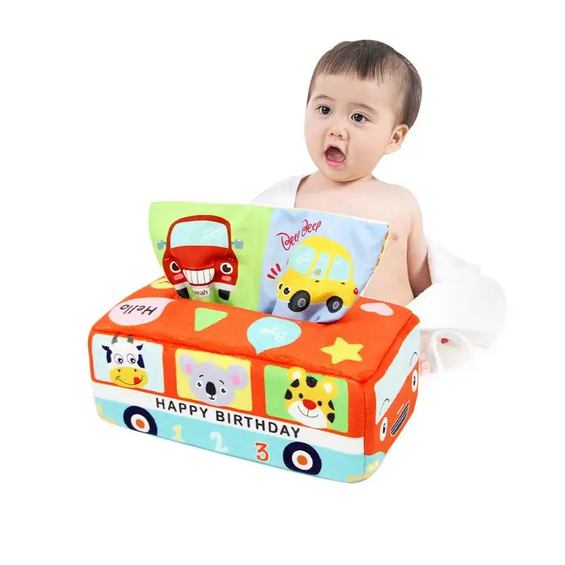 Spielen Schals sensorische Spielzeuge für Babys Soft Tissue Box Spielzeug spielen Schals Stiel Montessori Spielzeug magische Plüsch Baby Tissue Box Spielzeug für