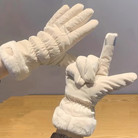 1pair Women's Winter Touchscreen Gloves - Warm, Windproof & Thickened With Velvet Lining For Driving And Cycling