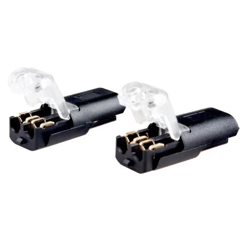 LED H-type Non Stripping Quick Connect Terminal D2 Double Wire Plug-in Connector Red And Black Wire Power Cord
