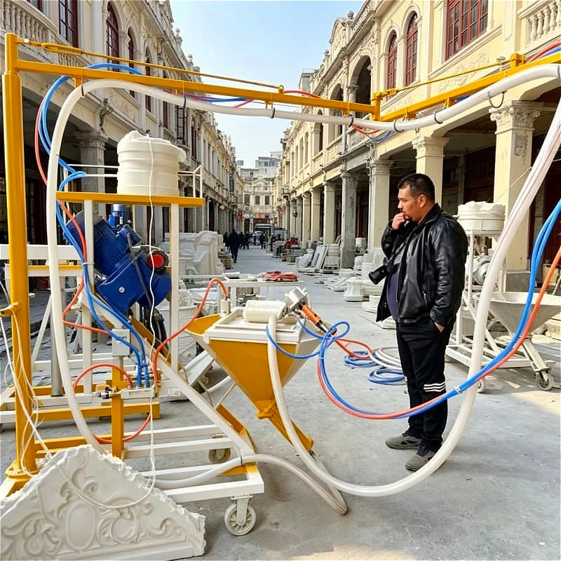 Industrial Grade Wet Mixed Concrete Shotcrete Nozzle with Compressed Air GRC Spray Pump Customized Dam Tunnel Lining Plastering