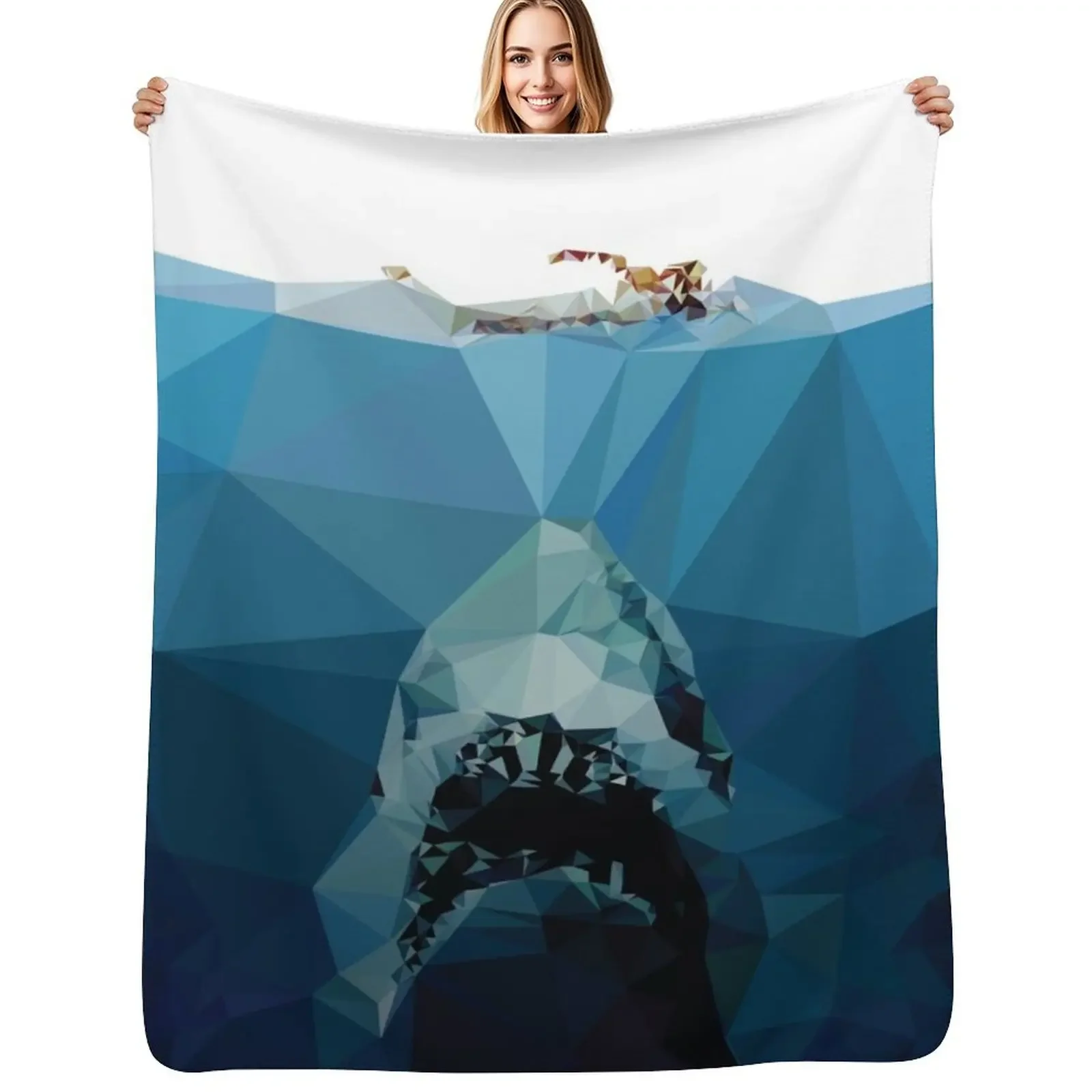 

Polygon Jaws Throw Blanket Retros christmas decoration Soft Plaid Blanket
