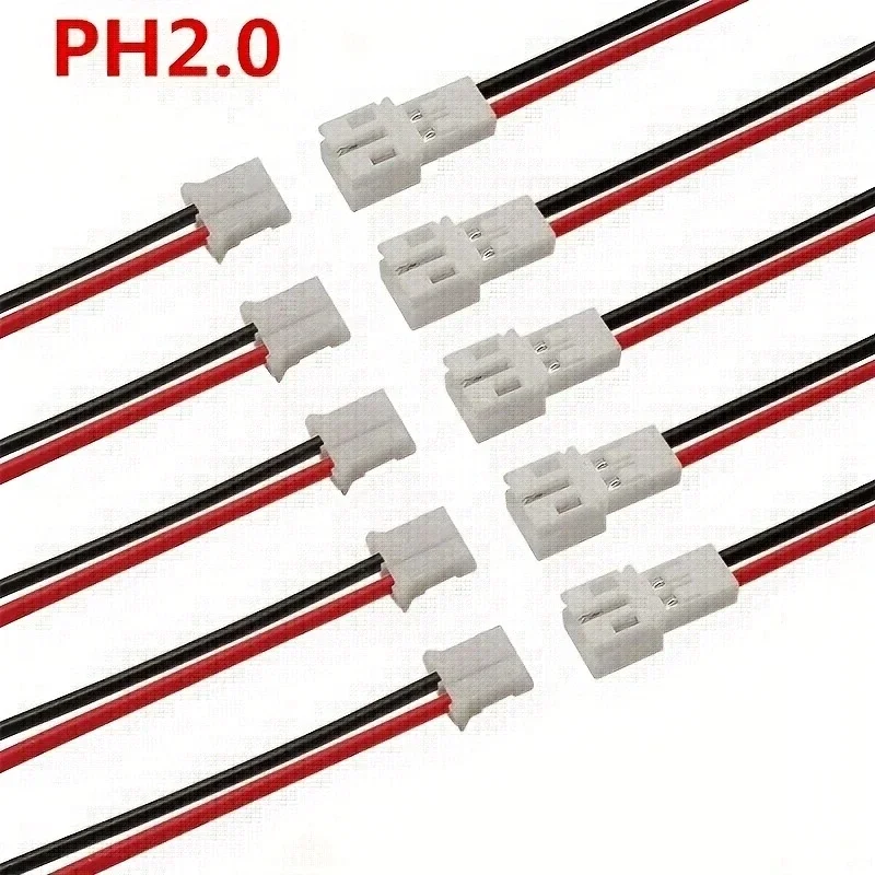 5Pair 2.0 2PIN Male Female Plug Connector with Wire Cables 80mm