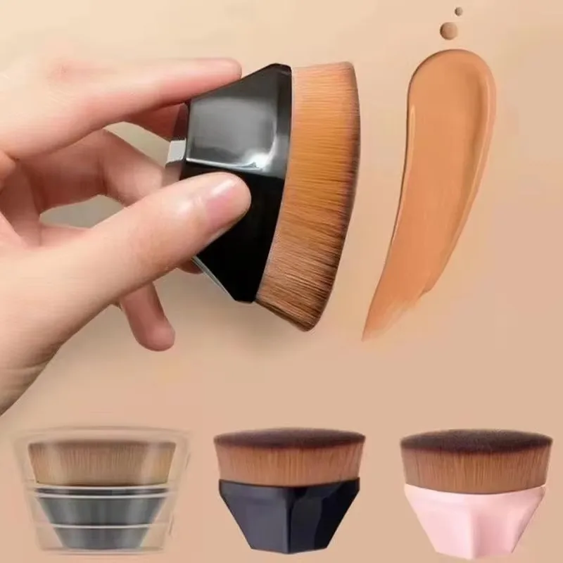 1-4 Uds. Brocha para base, brochas para polvos de belleza para la cara, brocha para Base profesional portátil, cosméticos grandes, maquillaje de Base suave