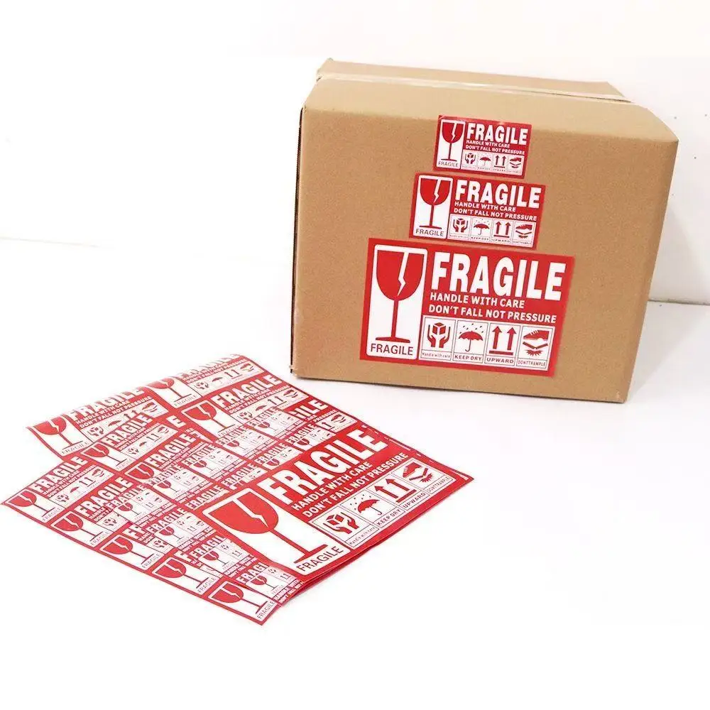 Adesivi per avvisi merci fragili: etichette durevoli, facili da applicare per spedizioni delicate, prevengono danni sicuri e visibili efficacemente
