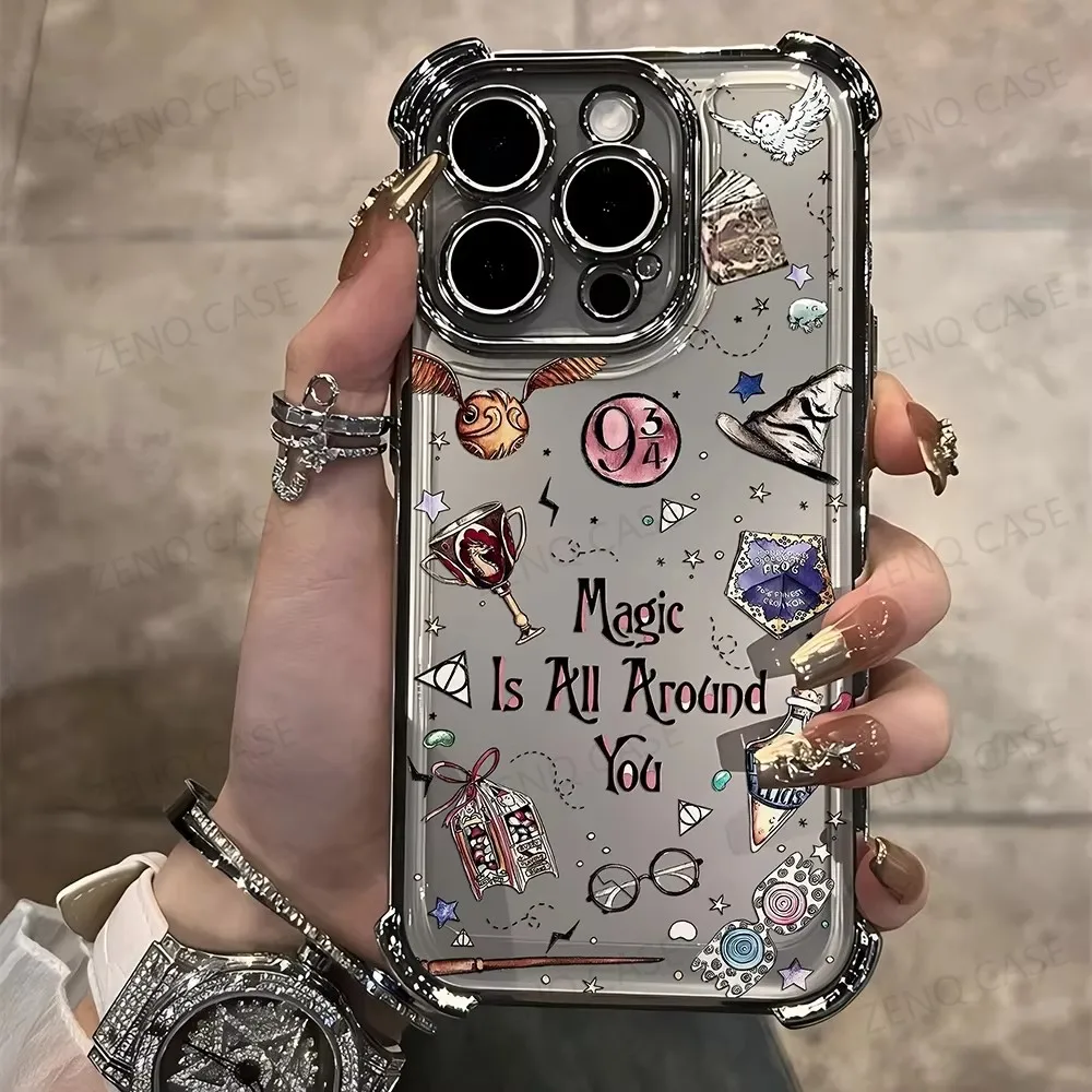 Art Potters Wand Harries Plating Case For Samsung S24 S23 S22 S21 S20 FE Note20 Plus Ultra Lite 5G Shockproof Anti-Fall Armor