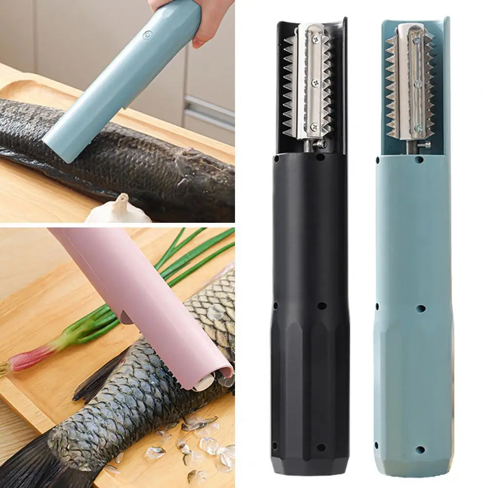 Fish Scale Remover Cordless Electric Fish Scaler Rechargeable Stainless Steel Descaler Portable Handheld Coconut Grater Peeler