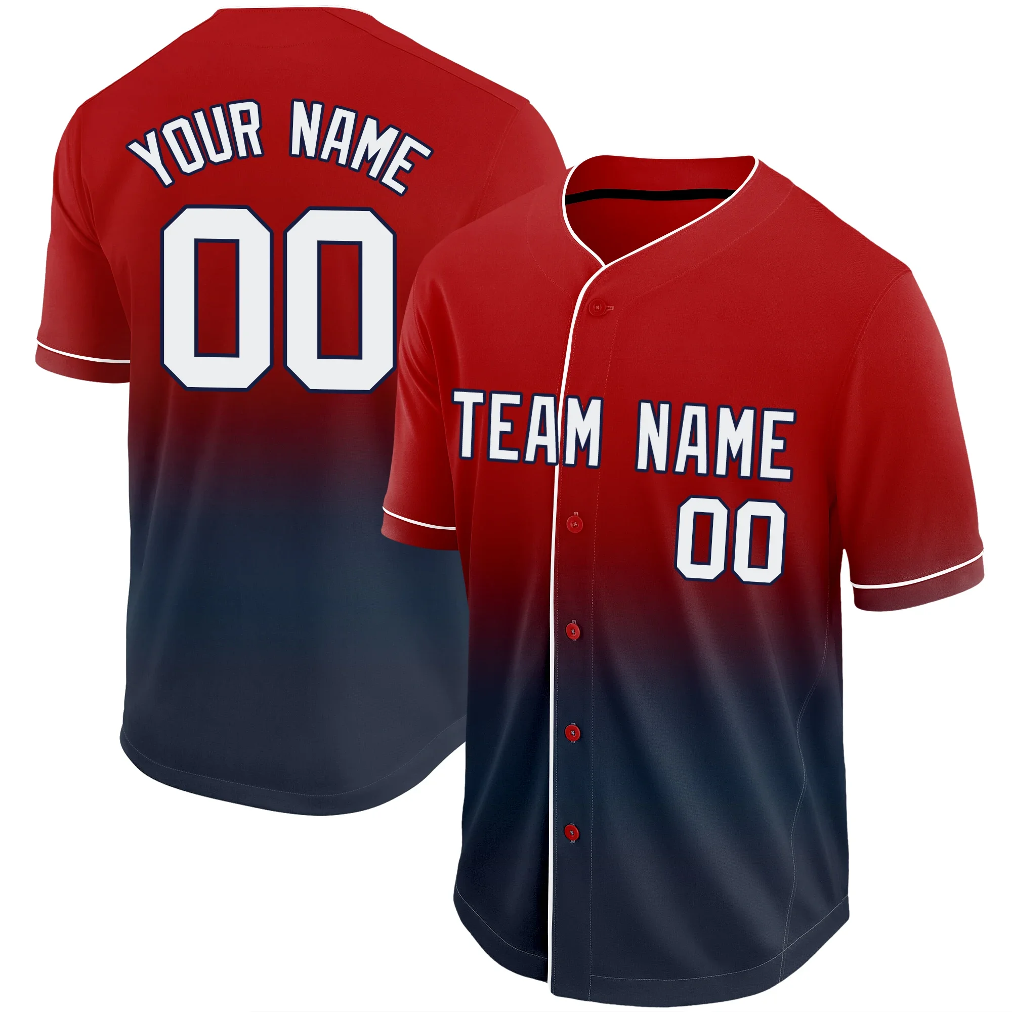 Custom Gradient Color Baseball Jersey Sublimation Printing Baseball College League Softball Game Training Shirts for Men