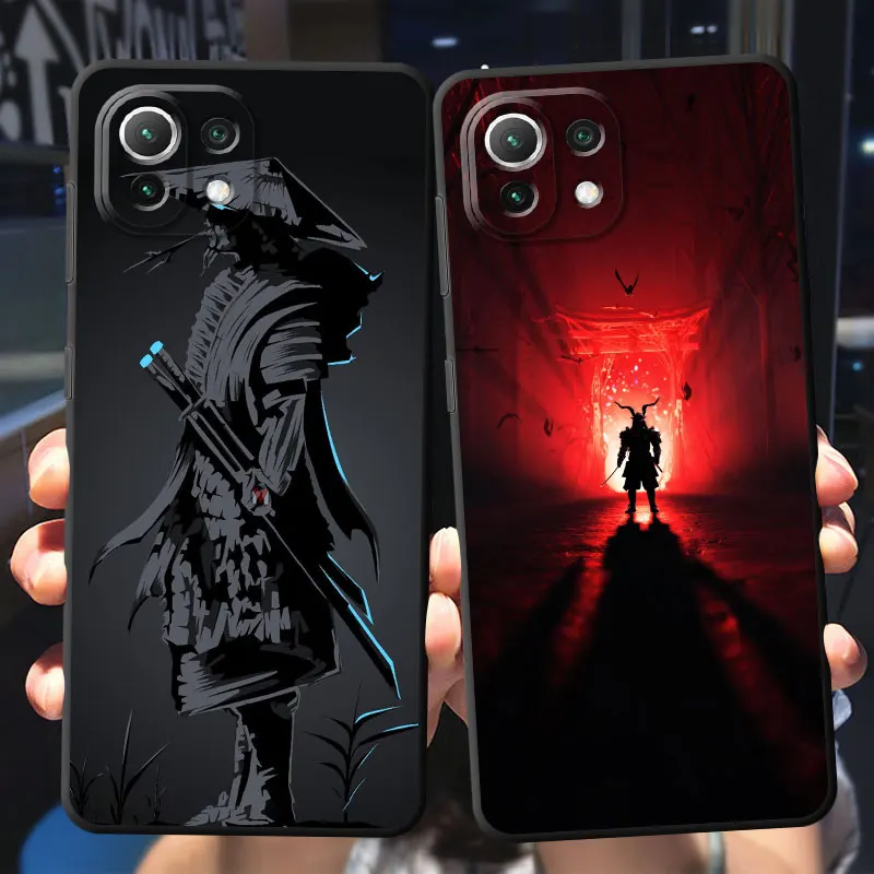 Samurai Japan Ghost Art Phone Case for Xiaomi Mi 9T A2 Lite 9 SE CC9 11T Note 10 11 Lite 5G 10T 12 13 12T Pro Silicone Cover