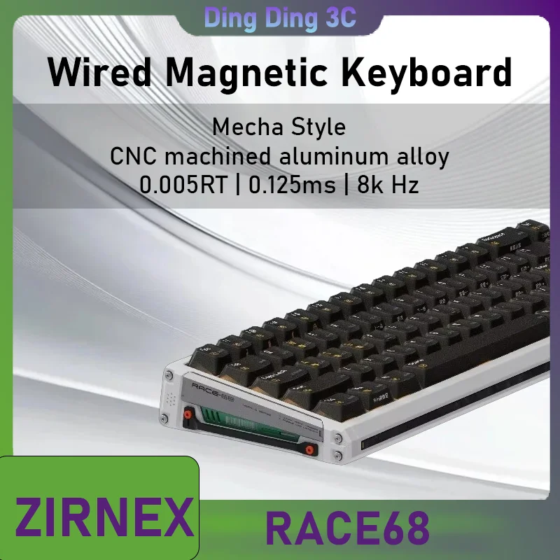 ZIRNEX RACE68 Wired Magnetic Switch Keyboard Mech Wind Aluminum Alloy Design 8K Low Latency Esports Gaming Keyboard Customized