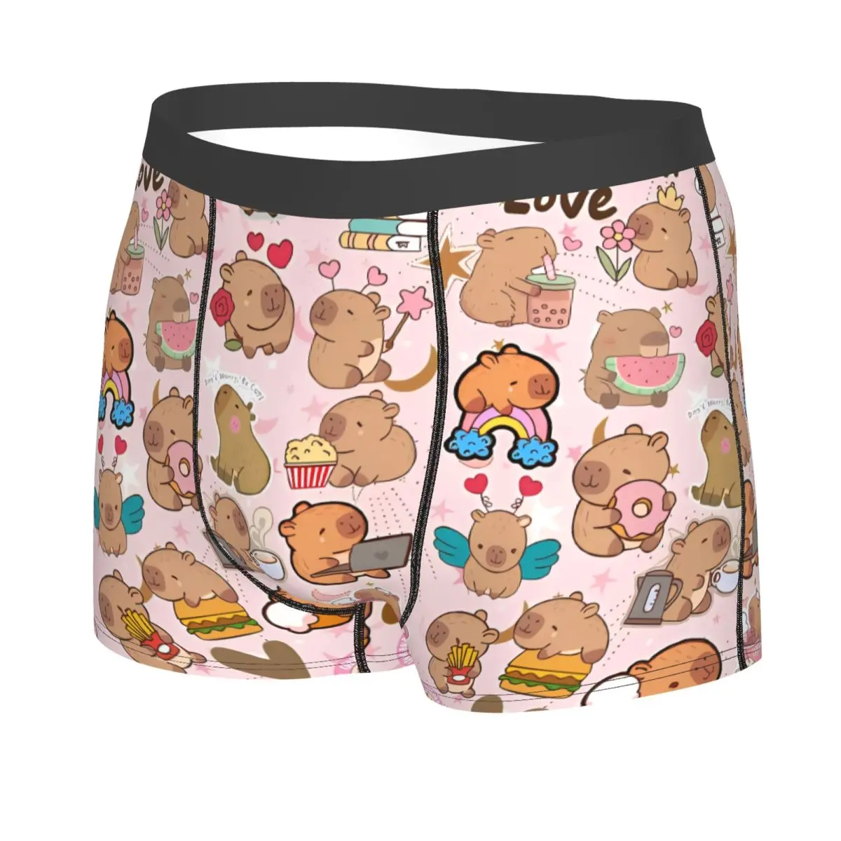 أزياء مخصصة كابيبارا الحب الملاكمين السراويل سراويل الذكور سراويل داخلية مريحة #2