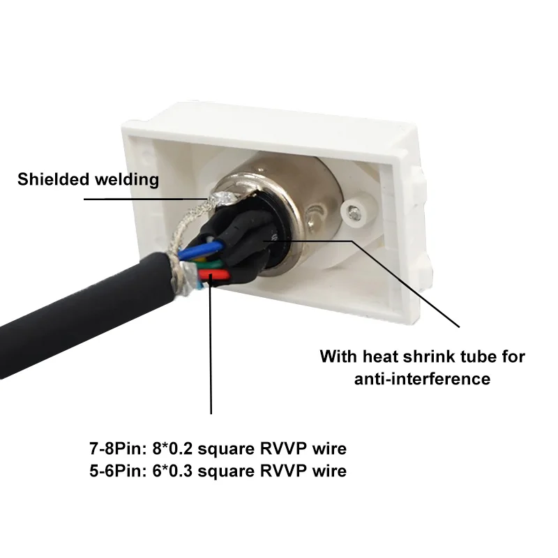 128-type Audio Caval Connector DIN Line Module 5pin 6pin 7pin 8Pin Male To Female Microphone RVVP Shield Extension Cord 0.2-10M