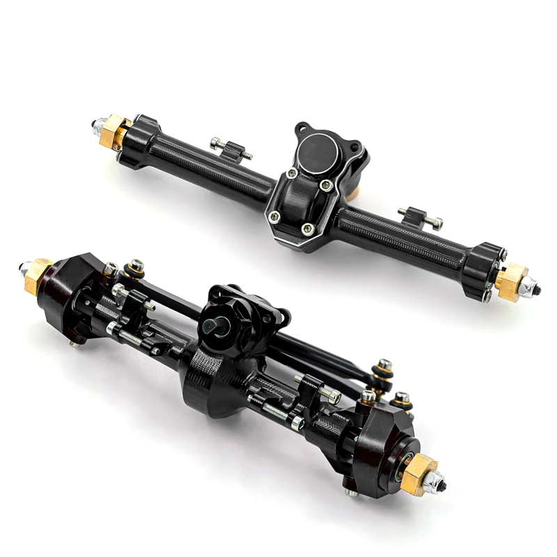 Retrofit CNC Front and Rear Axle Set Straight Axle Version for 1/24 Axial SCX24 90081 AXI00005 C10 AXI00006 AXI00002 Upgrade Kit