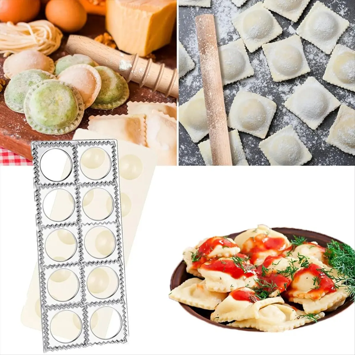 

COFA 8 Pcs Ravioli Mold Set Include Ravioli Maker ,Dough , Dumpling Maker, Ravioli Maker Cutter Set,Pasta Making