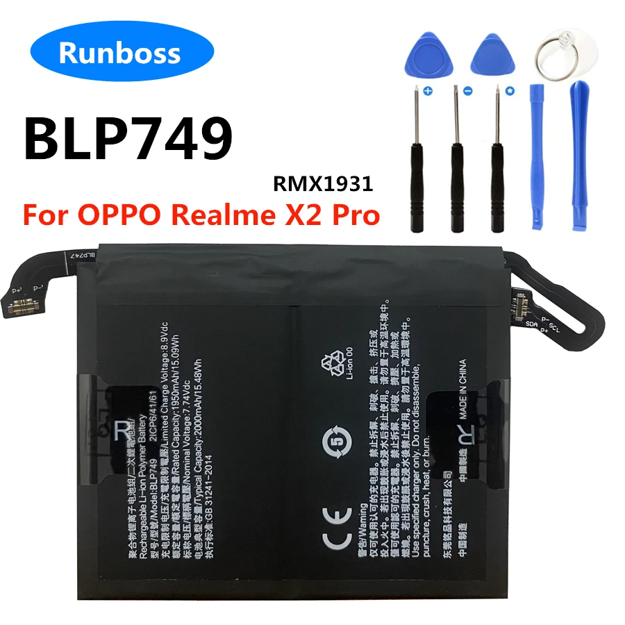 High Quality BLP749 Original Battery 4000mAh For OPPO Realme X2 Pro X2Pro RMX1931 Phone