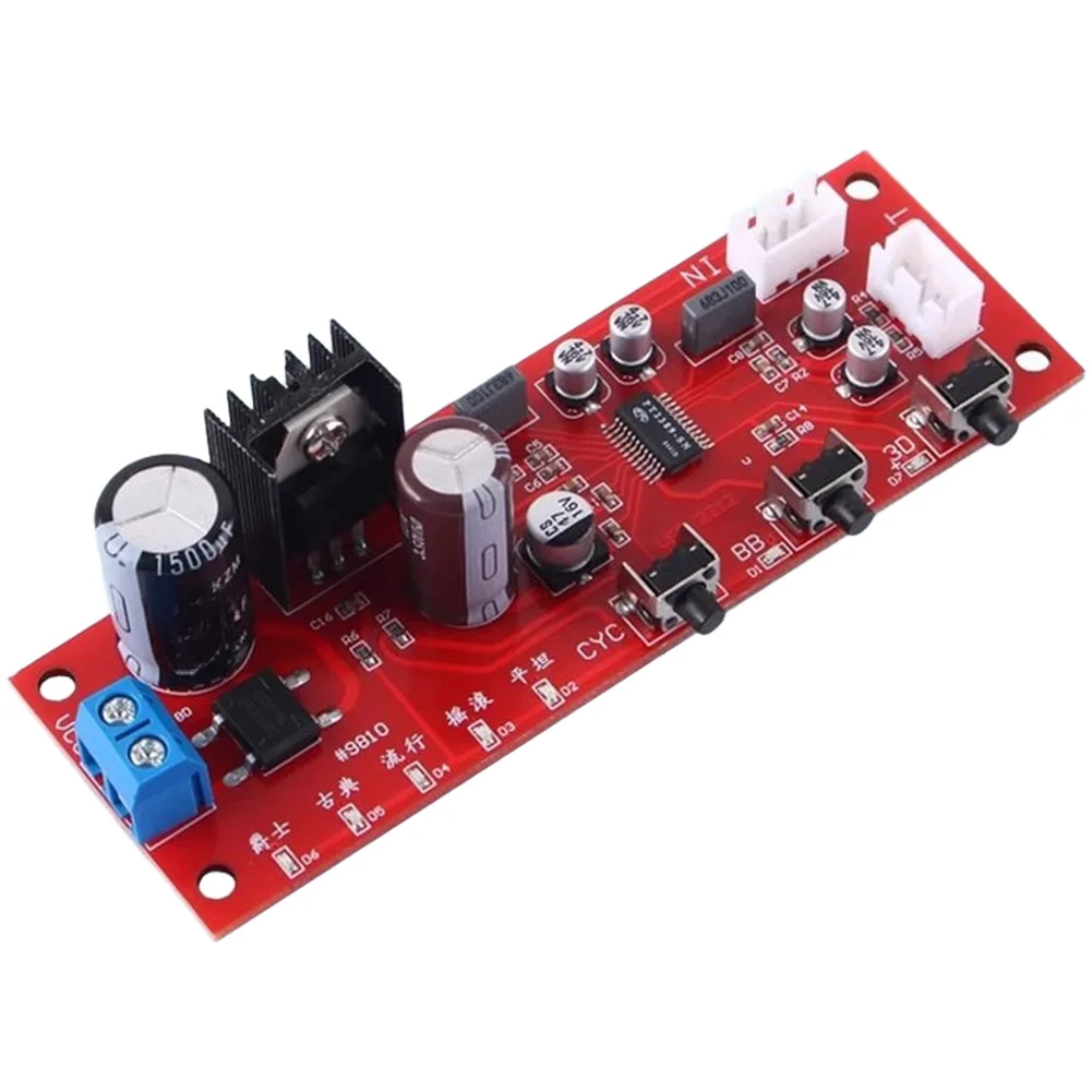 Preamp Audio Processing Board with Dynamic Bass Boost and Spatial 3D Sound Effect for Home Theater Applications